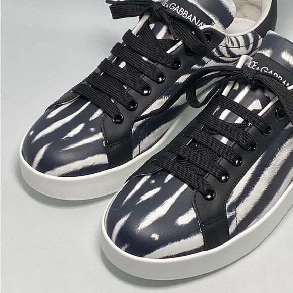 DOLCE&GABBANA Portofino Zebra-Print Sneakers size 37 - Picture 2 of 11